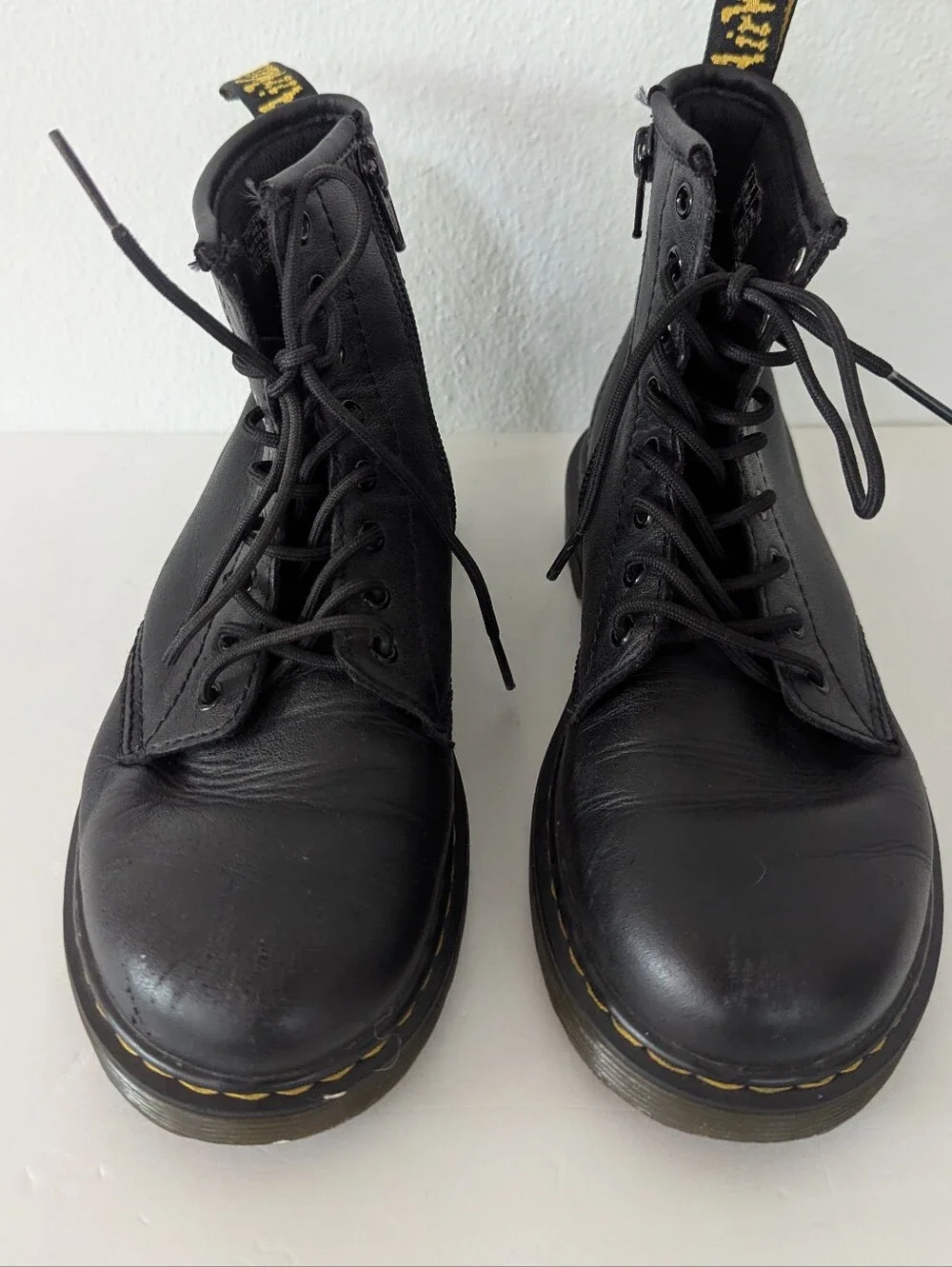 Dr. Martens 1460 Juniors Lace Up Boots Combat Black Size 3 US